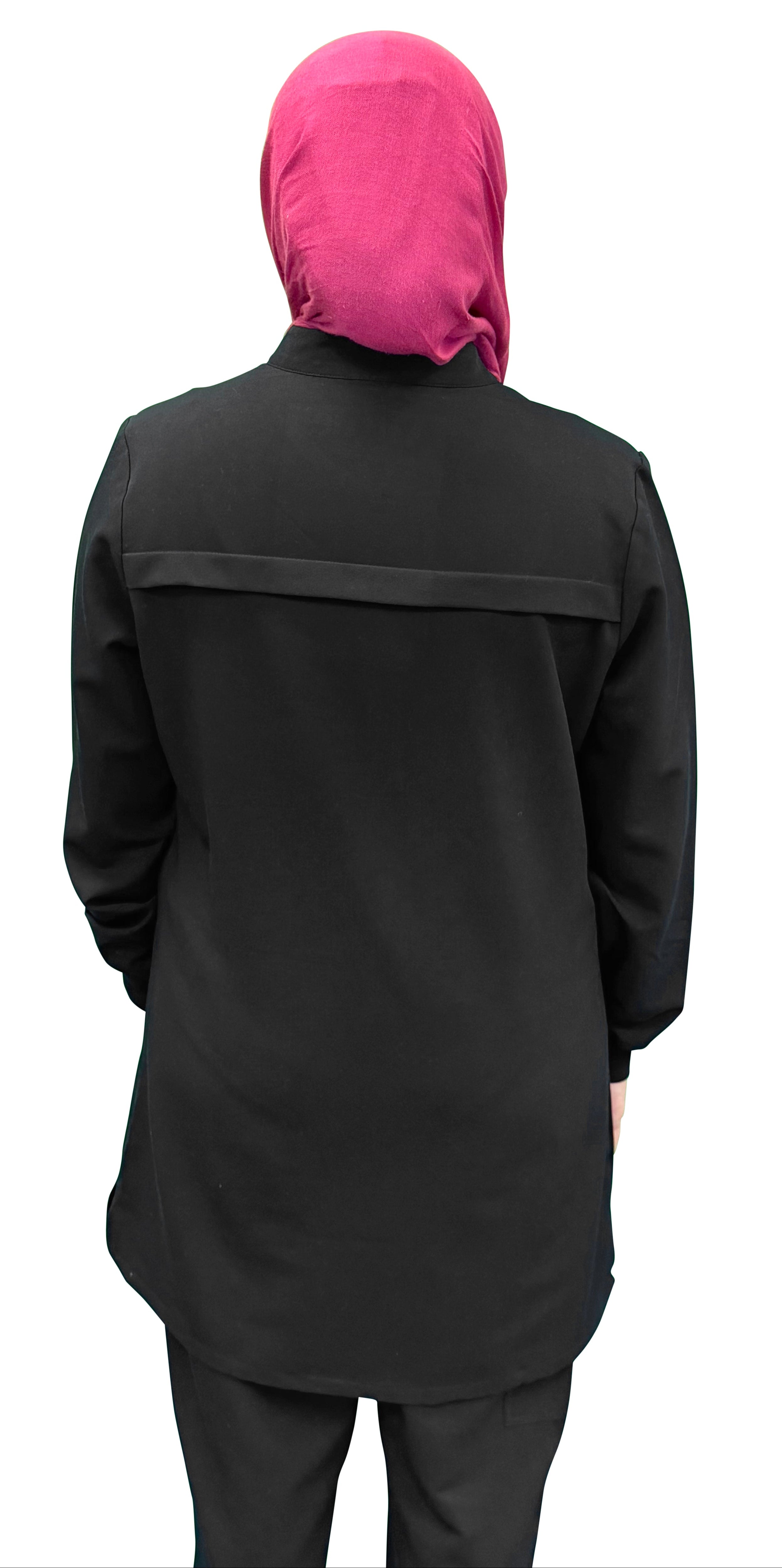 Classic Modest Scrub Top- Black