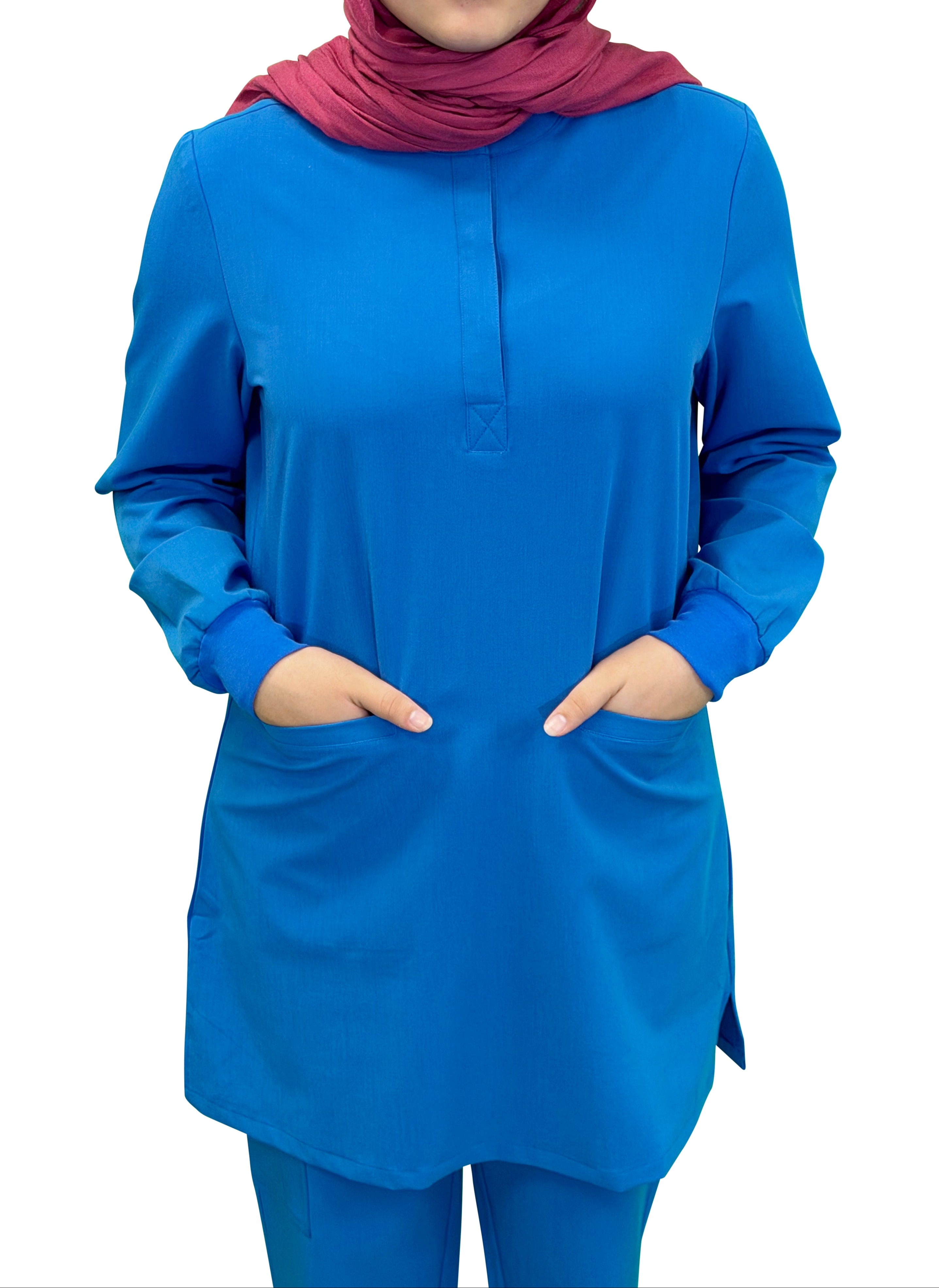 Classic Modest Scrub Top- Royal Blue