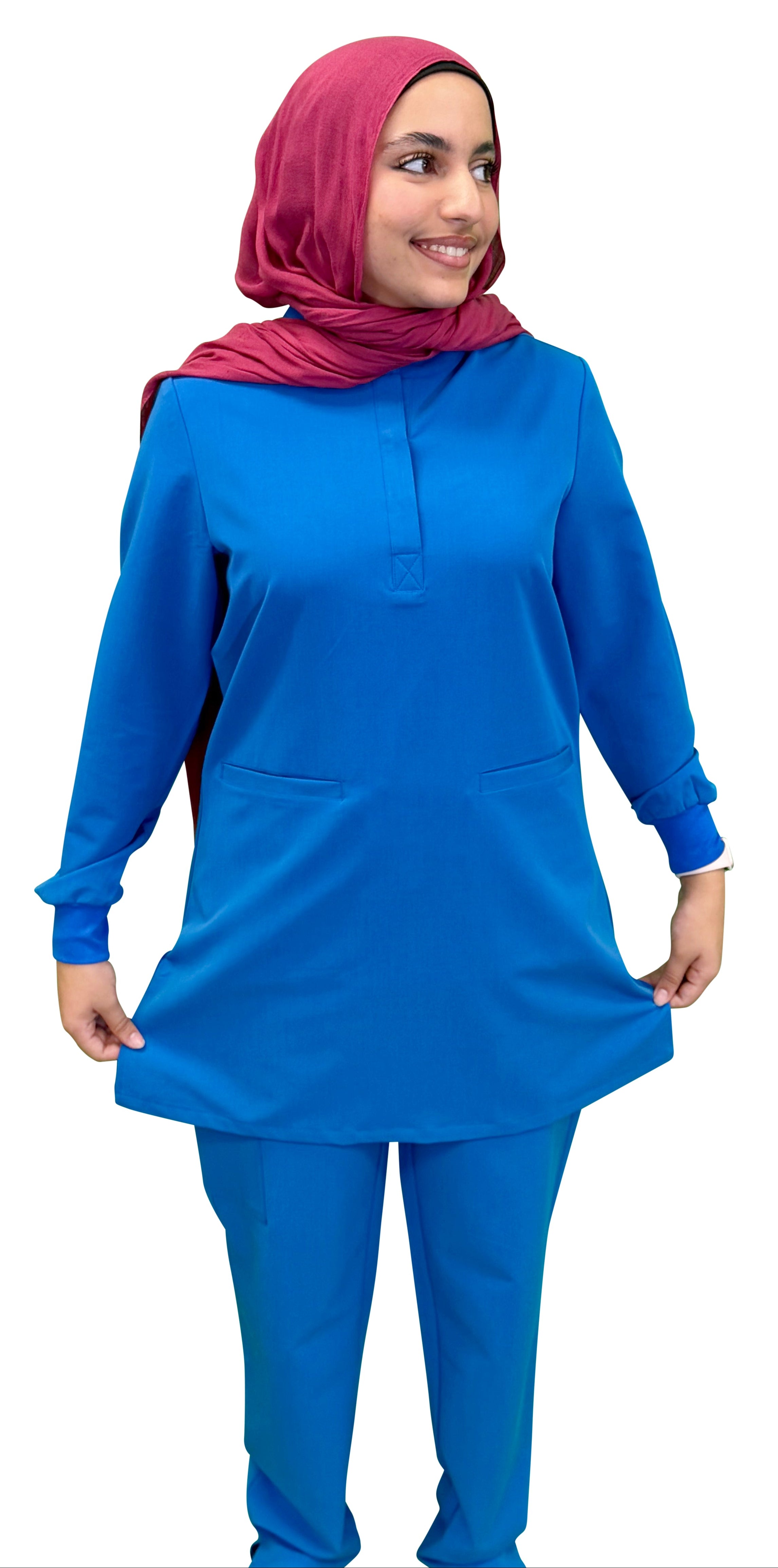 Classic Modest Scrub Top- Royal Blue