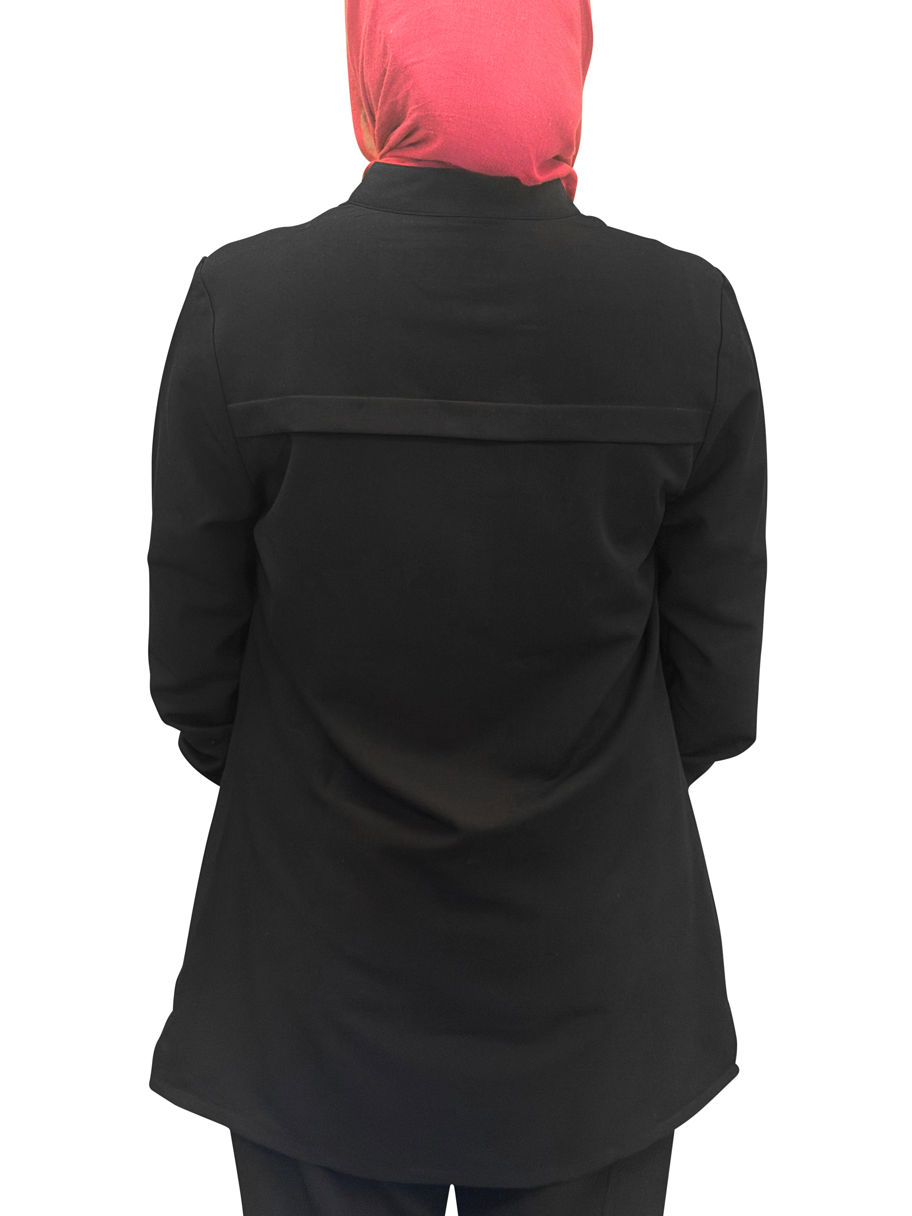 Classic Modest Scrub Top- Black