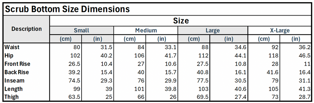 Classic Scrub Bottom- Black