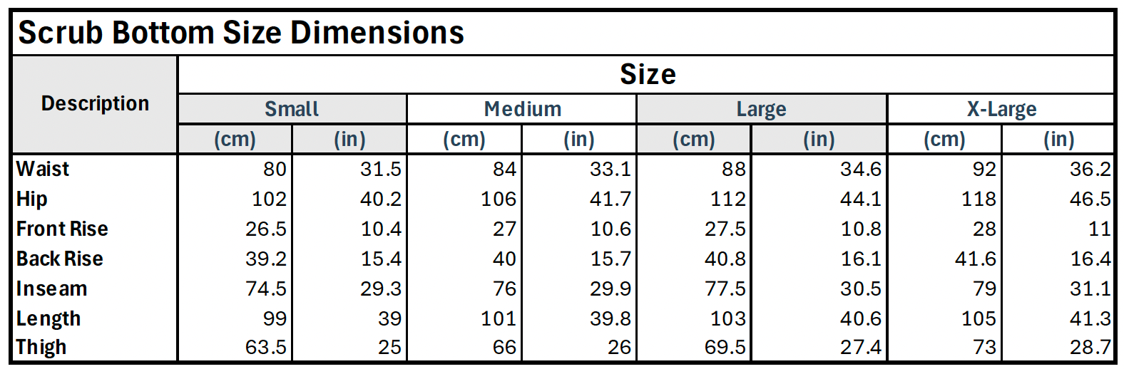 Classic Scrub Bottom- Black